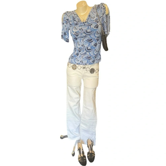 Vintage 90s Y2K Top, Vintage Abstract Top, Vintage AOP Top - Picture 4 of 12